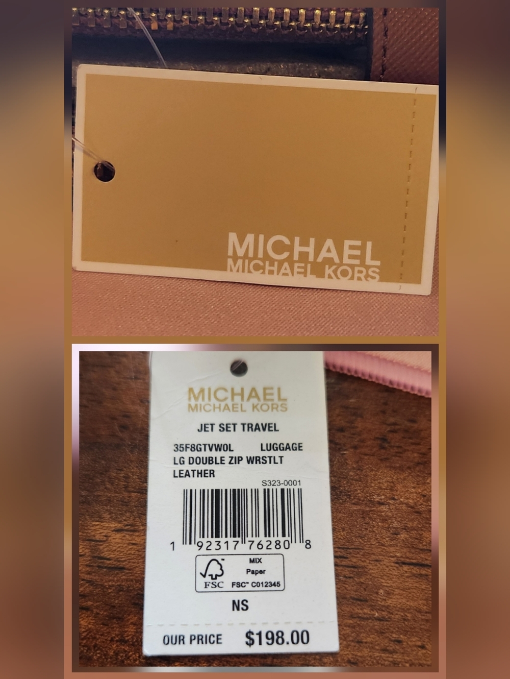 Michael Kors Brown Leather Wristlet Wallet In Color "Luggage". NWT - Picture 9 of 11